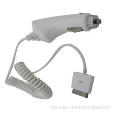 Car Charger for iPhone/iPad 4s, Flexible Cable, Simple Clean/Fashionable DesignNew